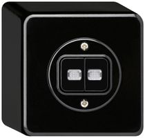 AP-Leuchtdrucktaster basico L-2×AR/1L schwarz