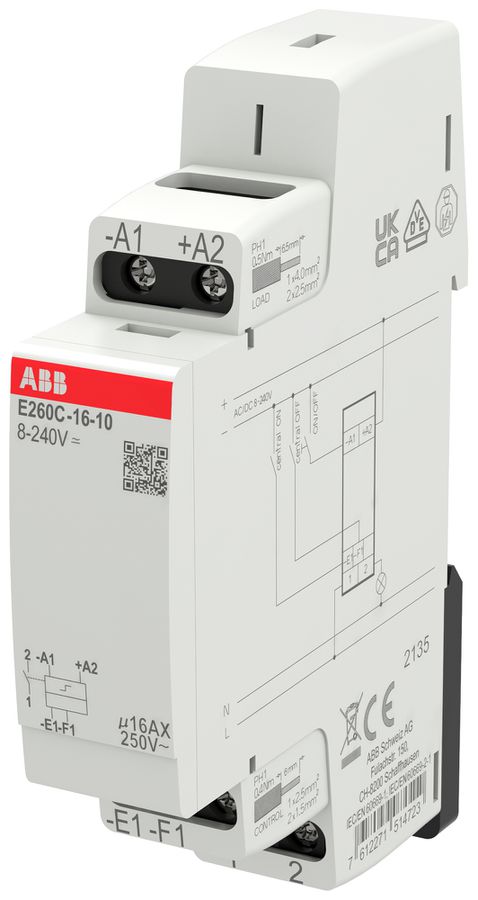 Teleruttore ABB E260C-16-10 1UM 8…240VUC/16A 4000W 1Ch