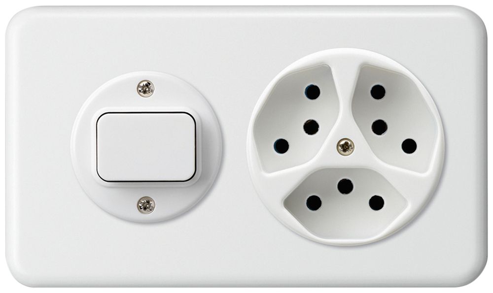 Combinazione INC I-I 3/1L+3×tipo 13 bianco basico orizzontale