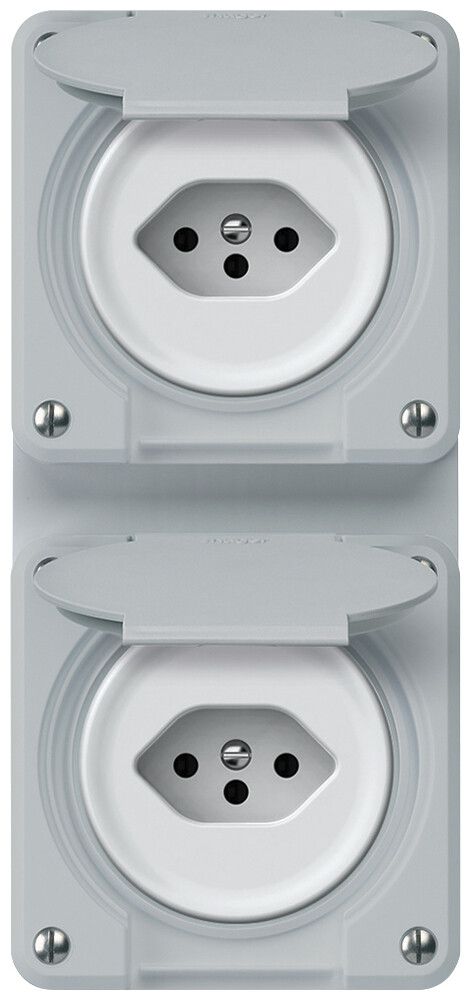 UP-Kombination robusto 2×Steckdose T13 86×146mm grau