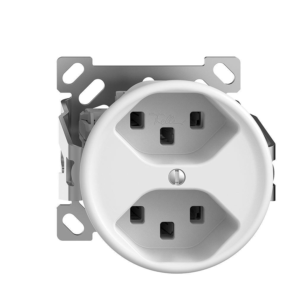 Presa AP 2×T23 STANDARDdue bianco senza cappa