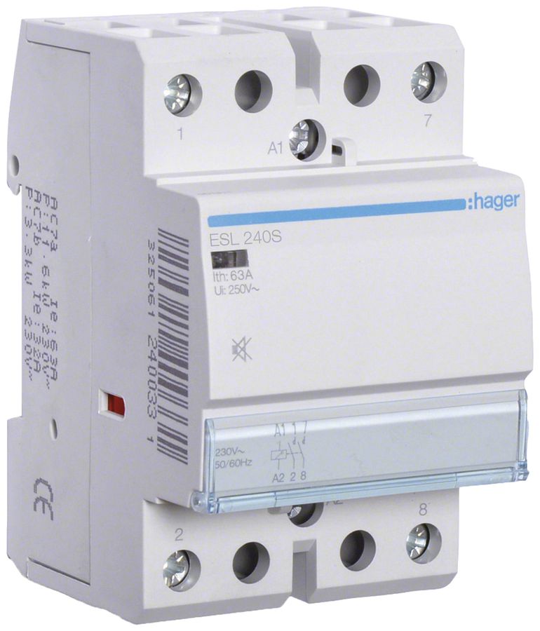 REG-Schütz Hager ESL 12VAC 2 Schliesser 40A brummfrei 3TE