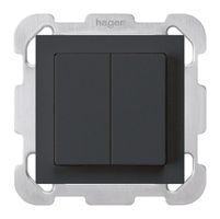 UP-Taster kallysto AR 2L schwarz mit Befestigungsplatte