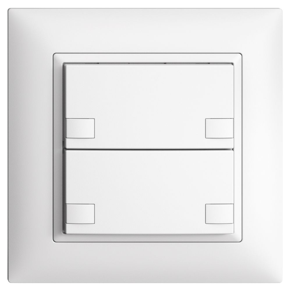 UP-KNX-Taster RGB EDUE FMI, 250mW, o.LED, 2×Taste, 2×Tastenb., ws