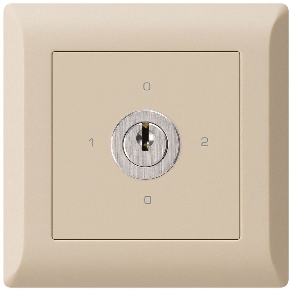 UP-Drehschalter kallysto.line 2/1L beige mit Schloss Kaba 8