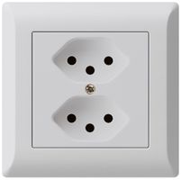 UP-Steckdose kallysto.line 2×T13 hellgrau mit Kinderschutz