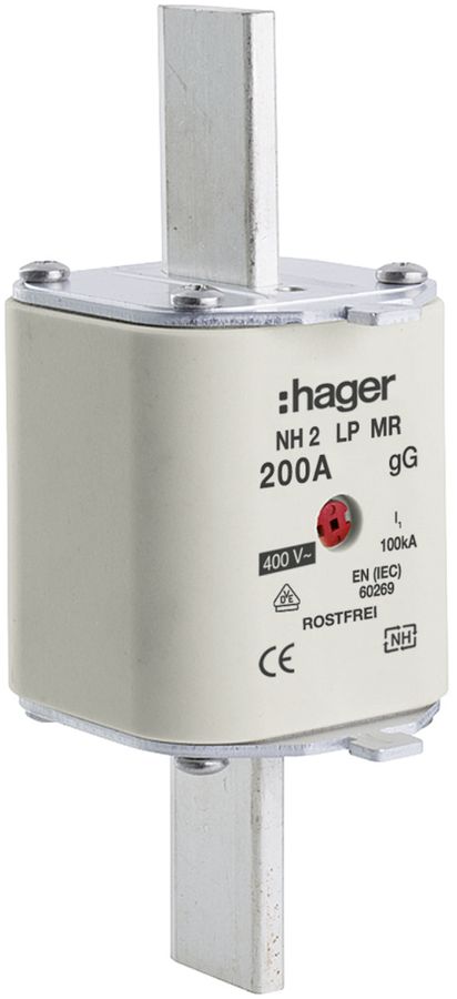 Fusible HPC Hager DIN2 400VAC 200A gG/gL avertisseur central inoxydable