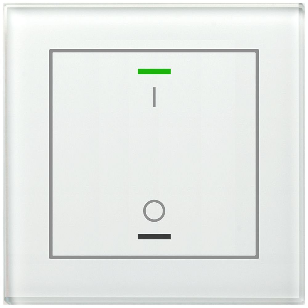 Pulsante KNX RGBW INC MDT BE-GTL1TW.B1 1t/2a temp.vetro bianco "I/O"