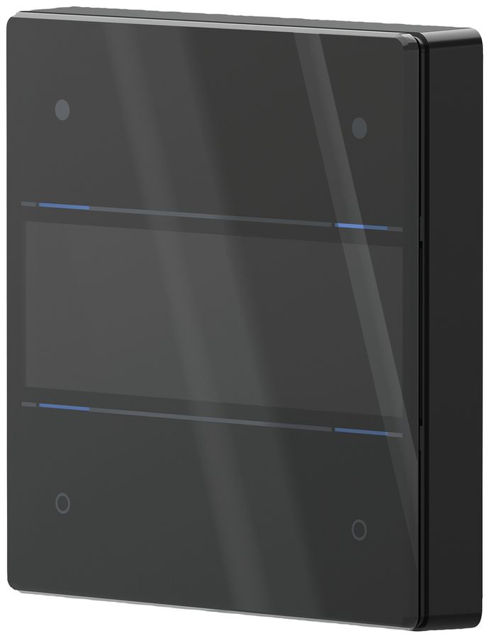 Senseur poussoir KNX ENC Theben iON 104 G LED avec champ d'inscription noir