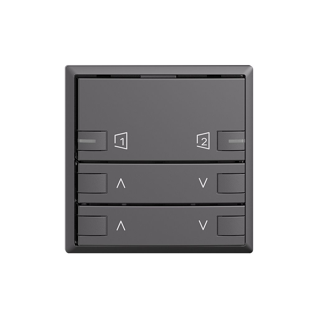 Frontplatte EDIZIOdue zeptrionAIR Motor 2K S1/S2 mit LED dunkelgrau