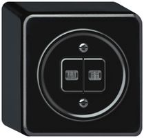 AP-Leuchtdrucktaster origin 2×Tasten 2×bel.2CO 1P 0<1 10A 230V 88×88×54mm sz