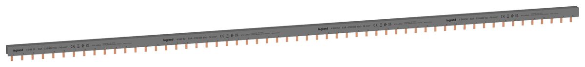 Kammschiene HX³standard 3P 3Ph Stift 16mm² 80A 1016mm grau