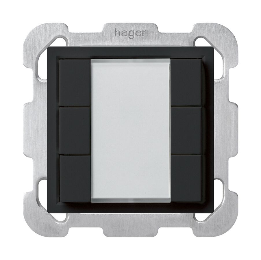 Poussoir universel ENC 6×KLA B avec LED noir