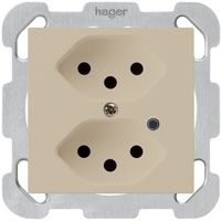 Presa INC Hager kallysto 2×T13 illuminato B beige