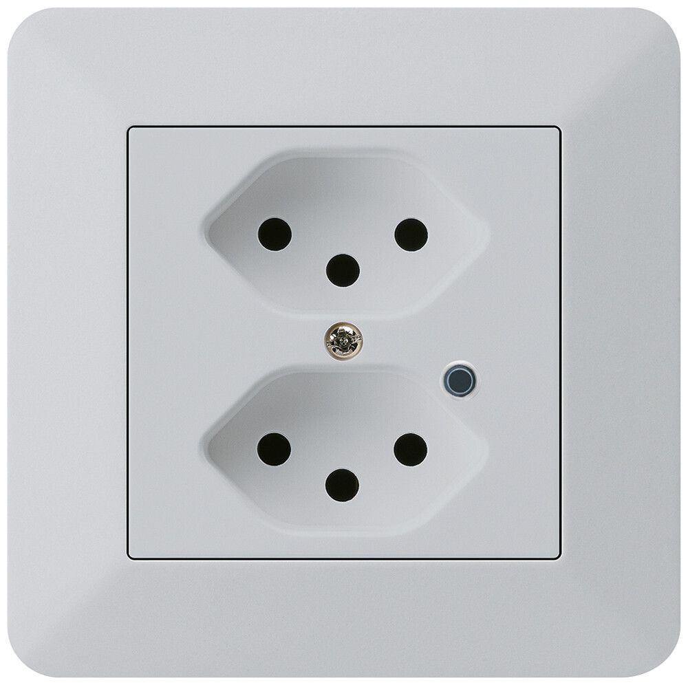 UP-Steckdose Hager kallysto.trend 2×T13 beleuchtet C lichtgrau