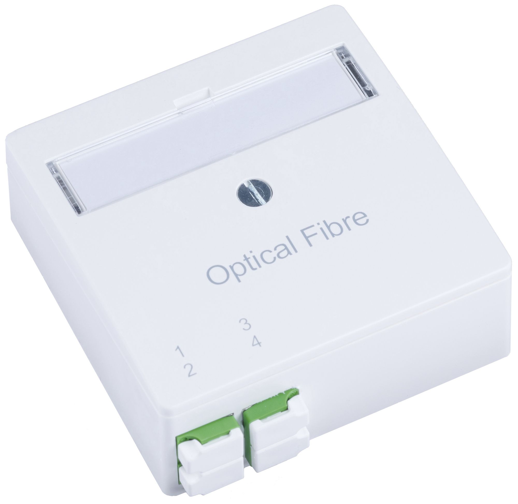 UP-LWL-Anschlussdose R&M, 2×LC/d APC SM, 60×60mm, weiss