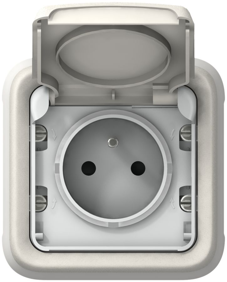 Prise ENC PLEXO FR LNPE blanc 16A 250V IP55