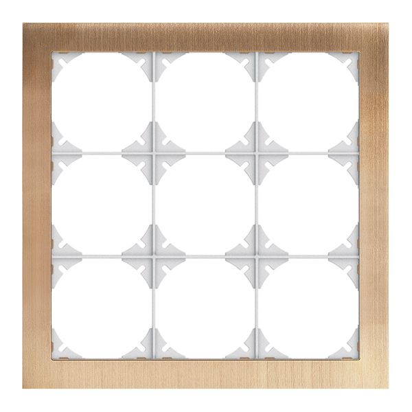 Abdeckrahmen EDIZIOdue prestige 3×3 messing champagne