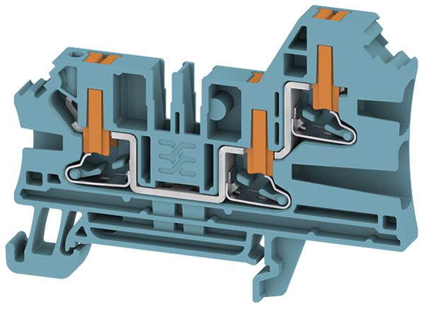 Borne de passage joignable WM AL3C 4 BL 4mm² 32A 1000V PUSH IN 3×1 DIN35 bleu