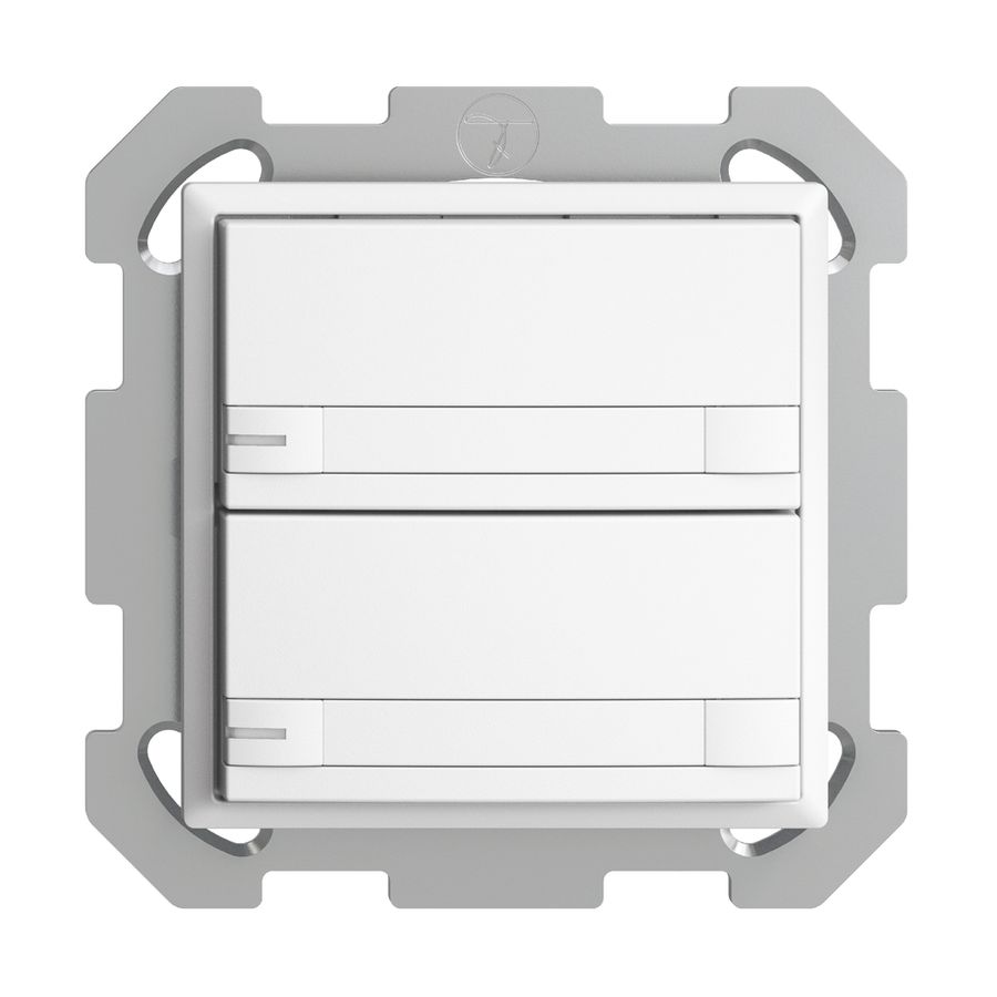 UP-KNX-Taster RGB EDUE, 250mW, m.RGB-LED, m.Papier., 2×Taste, 2×Tastenb., ws
