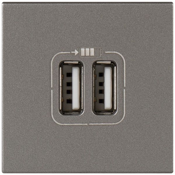 USB-Ladesteckdose MOS 2 Module, 1-fach magnesium