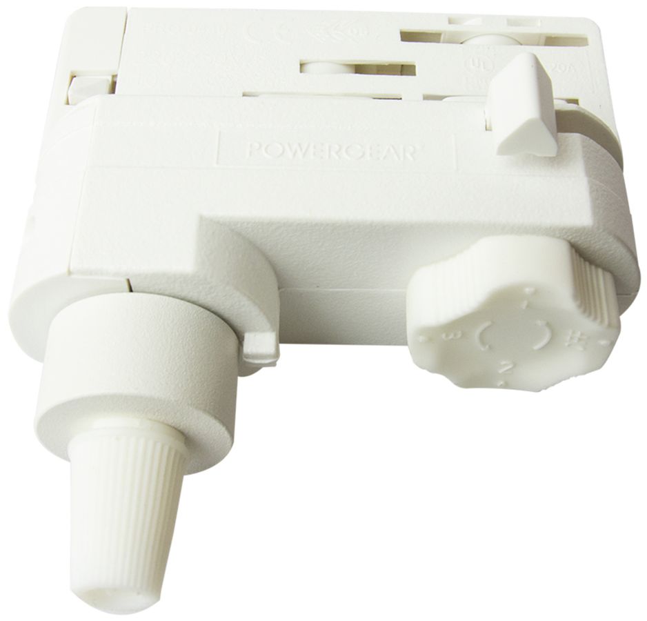 Adaptateur DOTLUX triphasé pour luminaires suspendus avec serre-câble blanc