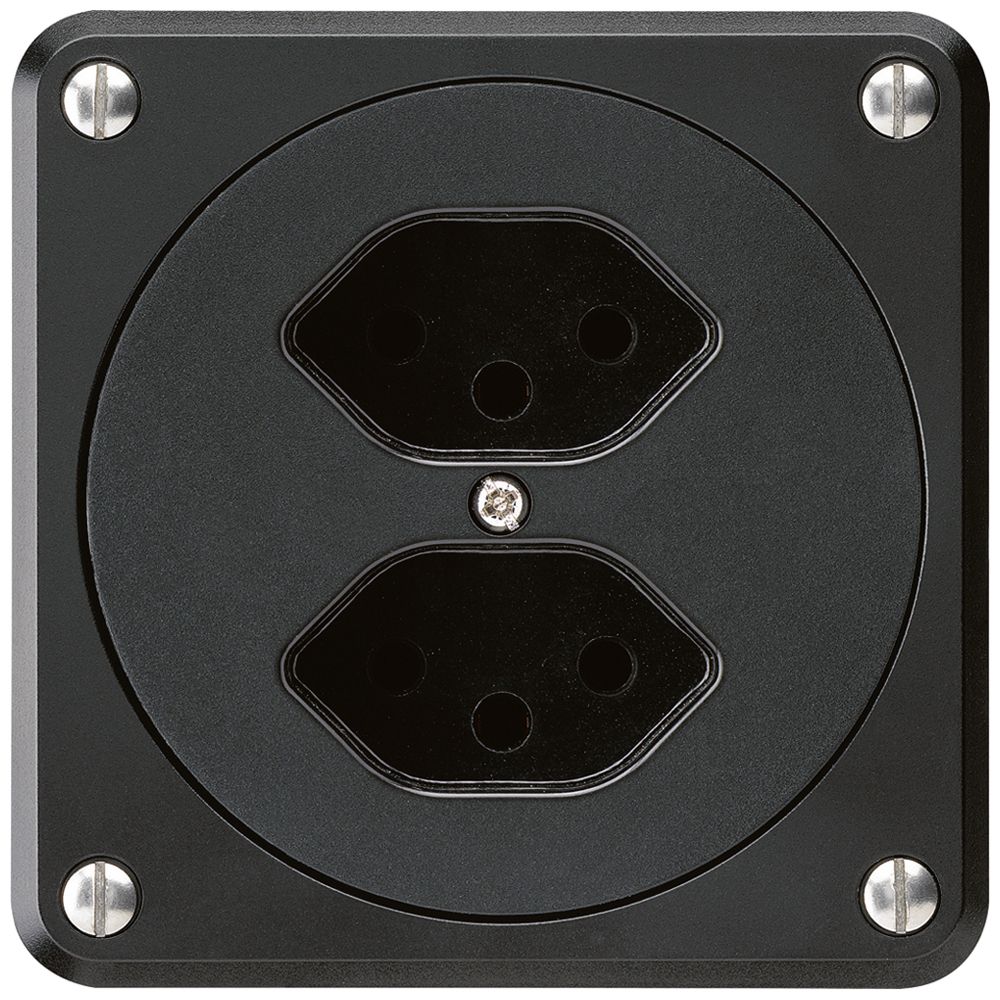 Prise ENC robusto 2×type 13 noir sans clapet