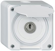 Contatto rotativo chiave AP robusto IP55 bianco con coperchio 1P