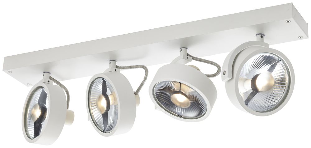 Plafonnier/applique SLV KALU QUAD CW GU10 4×75W socle 600×90mm blanc