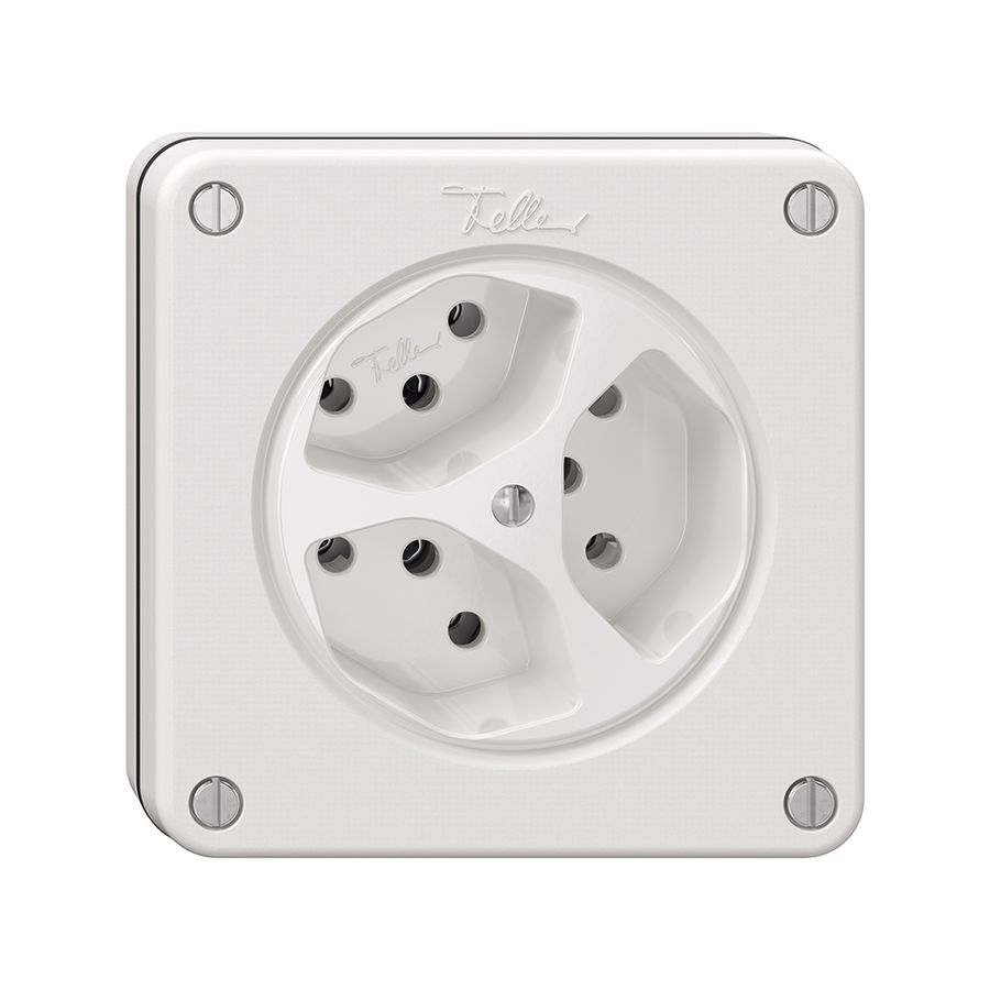 NUPU-Steckdose NEVO, 3×T13, weiss