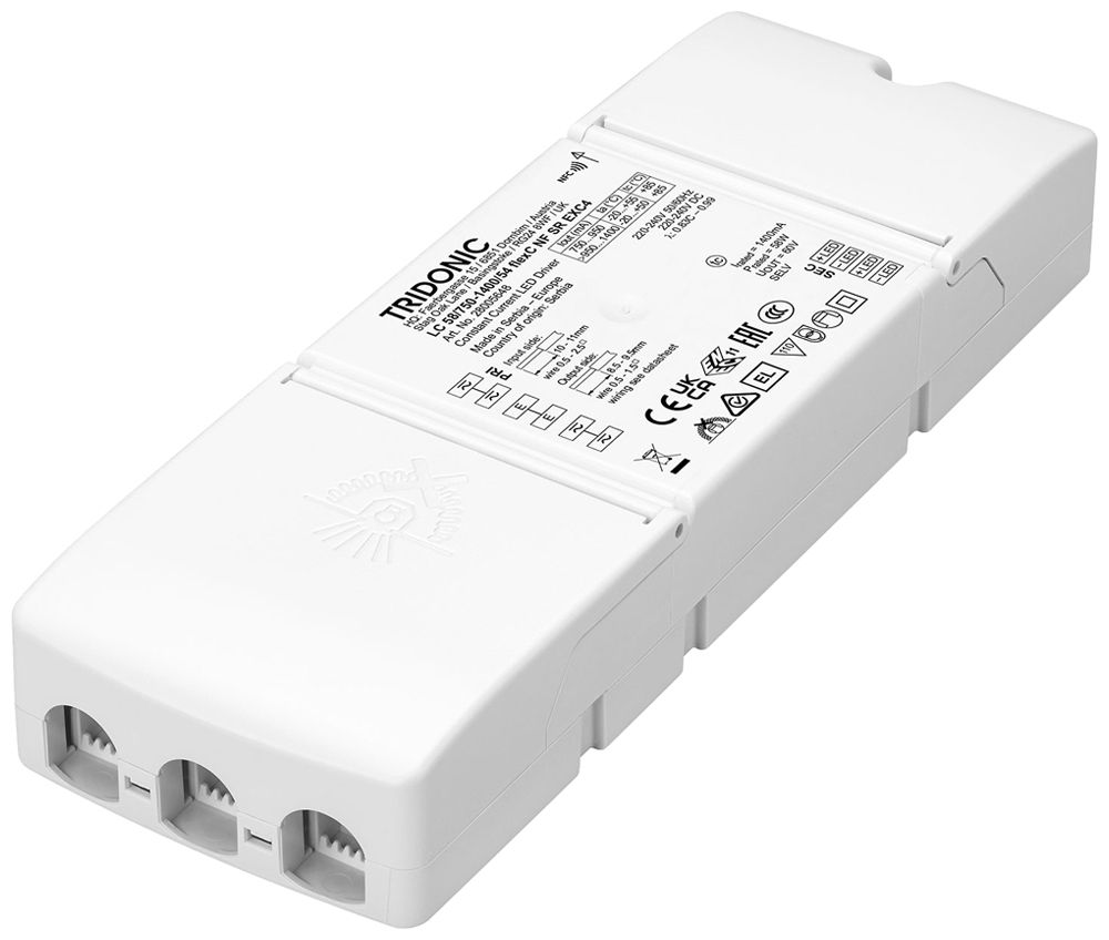 Alimentation LED Tridonic LC 40.5…58W 54V 750…1400mA ON/OFF 200×70mm