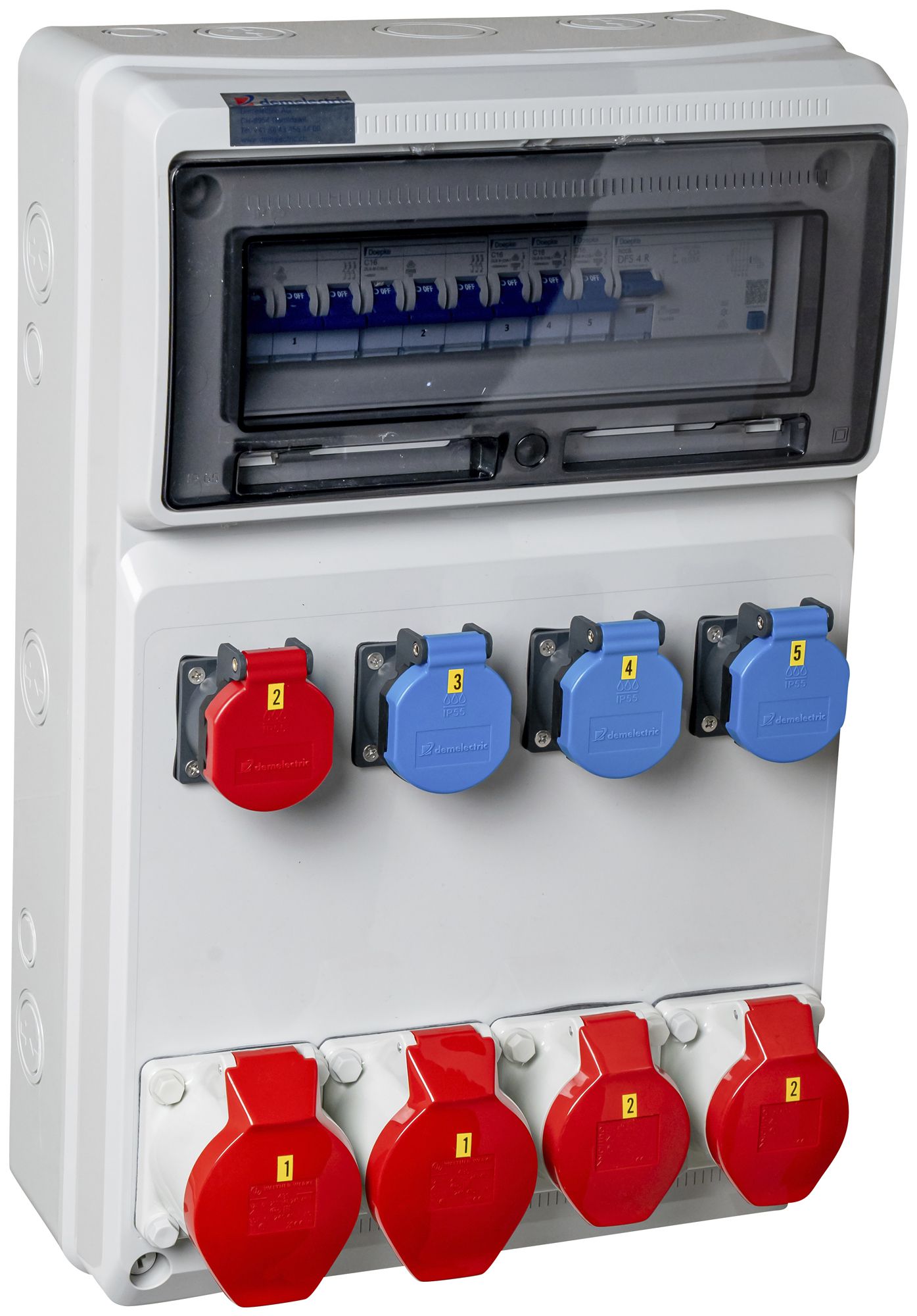 Stromverteiler DEM DB33737 63A 5×LS 1×FI 3×T23 1×T25 2×16A 2×32A