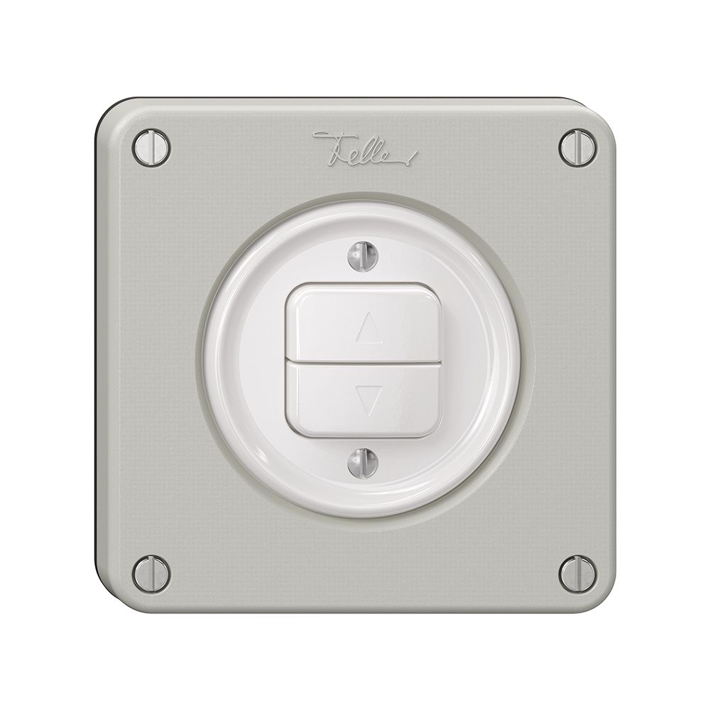 Storentaster NEVO, 1-Kanal, Einbautiefe 18 mm, 87×87 mm, lichtgrau