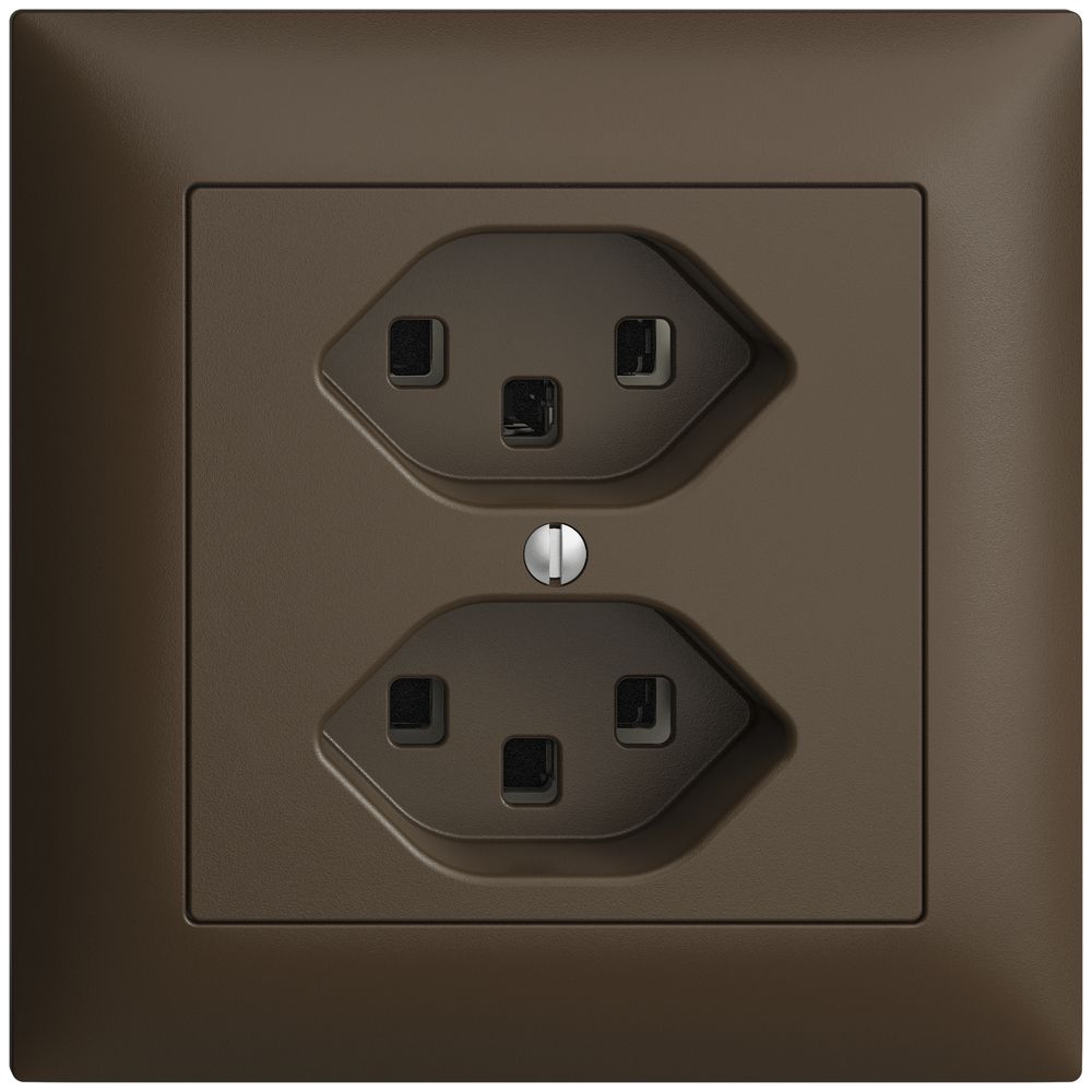 Prise ENC 2×T23 16A EDIZIOdue coffee, avec bornes enf.