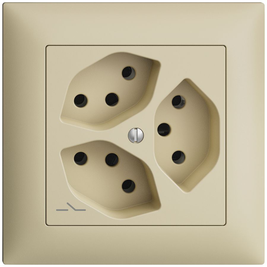 Prise ENC EDIZIOdue 3×T13 vanille, 1×S