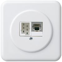 UP-Anschlussdose basico 1×RJ45s+1×TT83 weiss
