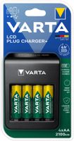 Caricabatterie VARTA LCD Plug Charger+ con 4×AA 56706 2100mAh