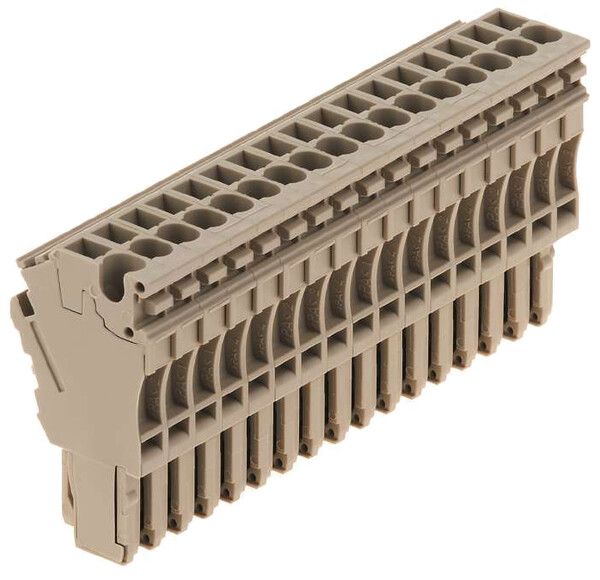 Fiche Weidmüller ZP 2.5/1AN/QV/17 connexion à ressort 2.5mm² 17L beige