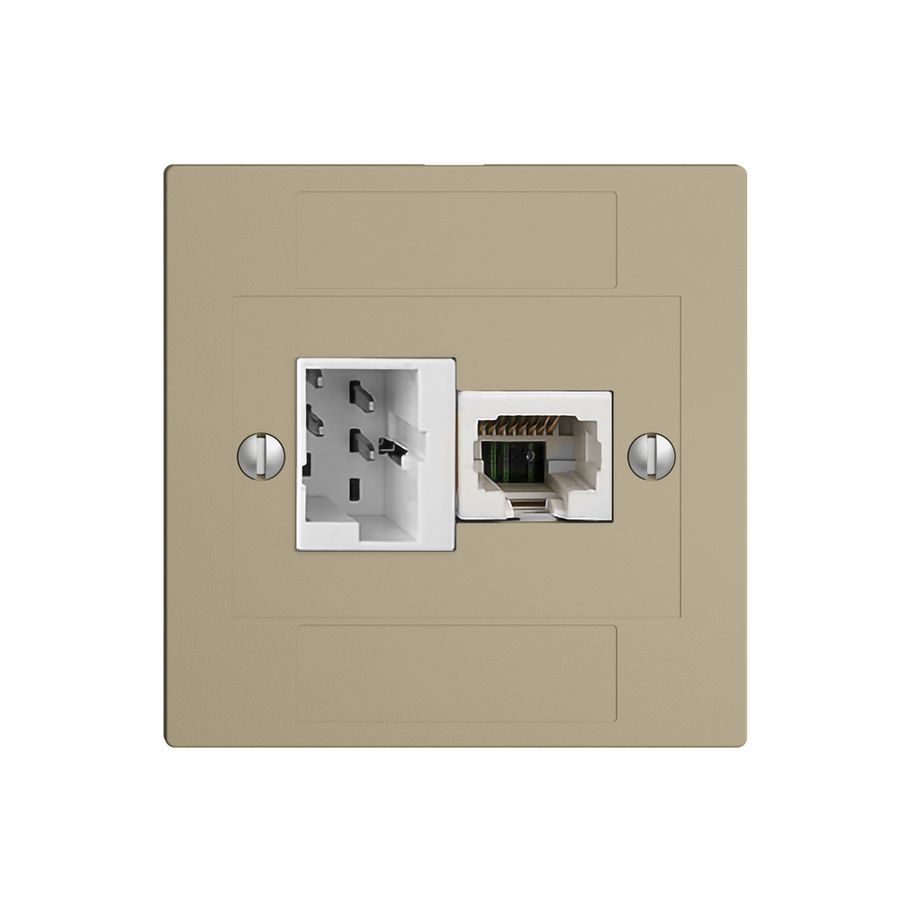UP-Anschlussdose 1×TT,1×RJ45/u 4P EDIZIOdue sand ITplus ITM