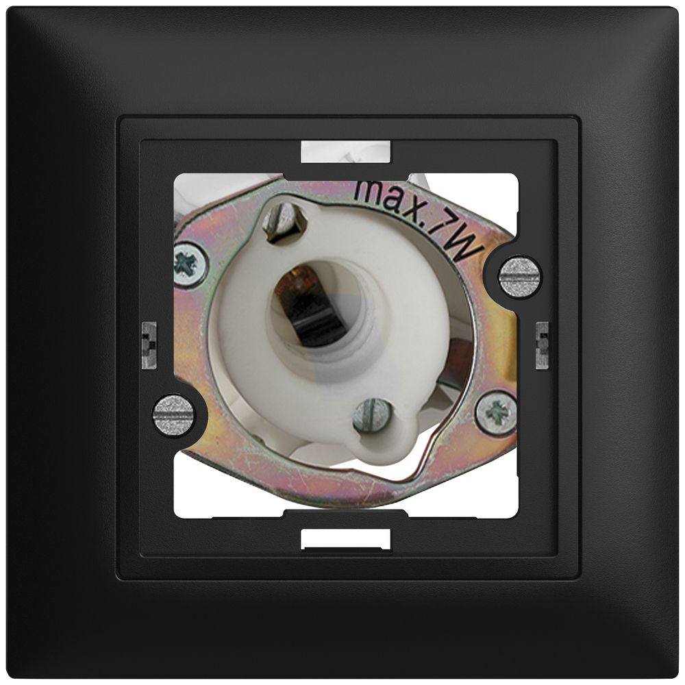 UP-Signallampe EDIZIOdue schwarz 7W ohne flache Kalotte