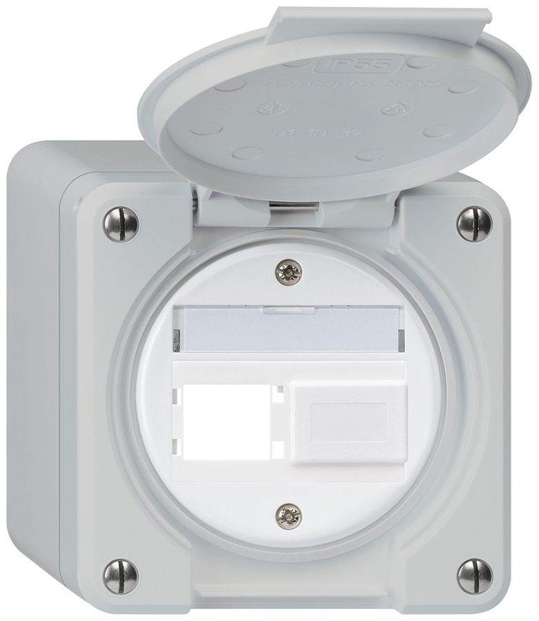 Kit di montaggio AP robusto IP55 uscita frontale per 2×R&M grigio