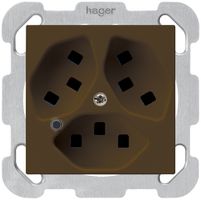 Presa INC Hager kallysto 3×T23 illuminato B marrone