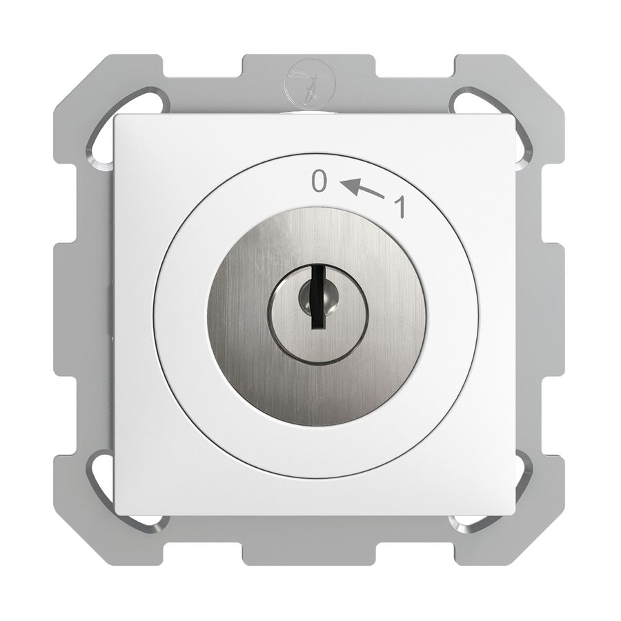 UP-Schwenktaster 0<-1/2P EDIZIOdue weiss mit Sicherheitsschloss