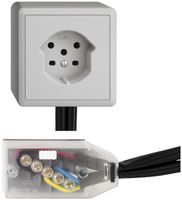 Presa AP EDIZIOdue T15 grigio chiaro, Snap per cavo piatto Technofil