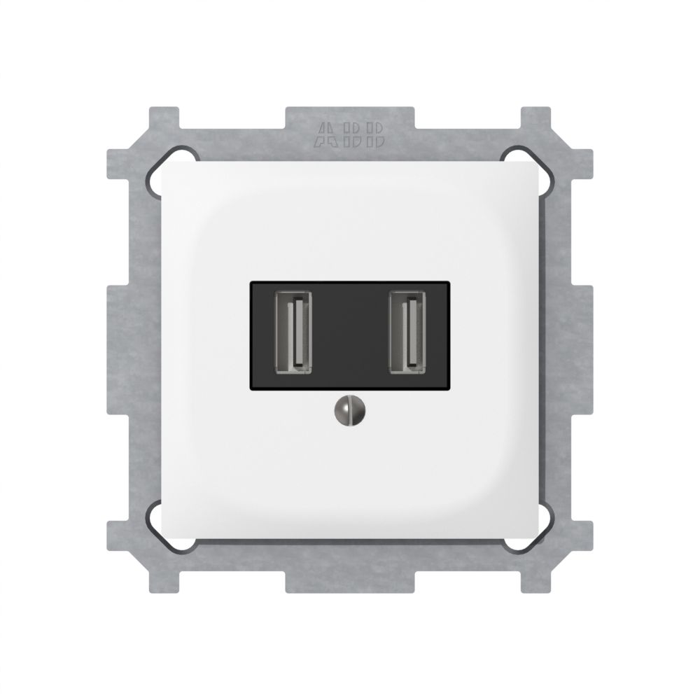 UP-USB Ladesteckdose SIDUS Z 240V 2×700mA weiss glänzend