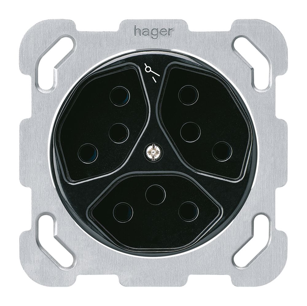 Insert pour prise ENC basico 3×type 13/1 noir avec sécurité enfants