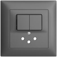 Kit frontal ENC EDIZIOdue gris foncé 88×88mm pour combi 2 boutons+T12