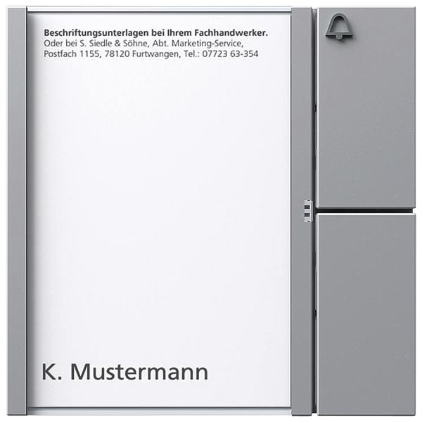 Modulo tasti bus Siedle, con portaetichette e 1 tasti 99×99×27mm, argento