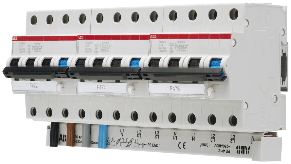 Kammschiene ABB 16mm² für 14 FI/LS L1, L2, L3, N