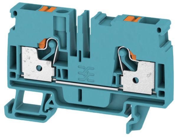 Morsetto di passaggio Weidmüller A2C PUSH IN 6mm² TS35 blu